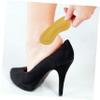 minkissy 4 Pairs Non-Slip Suede Foam Heel Cushions with Adhesive, Comfortable and Protective for High Heels and Casual Shoes, Yellow view 4