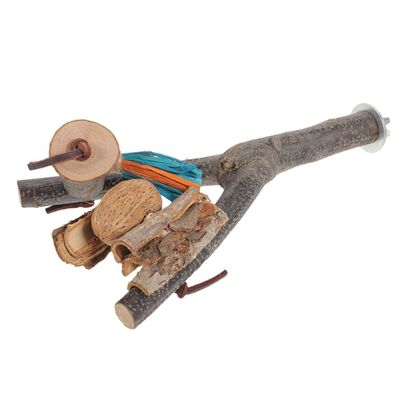Yardwe Natural Wood Bird Perch Stand