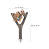 Yardwe Natural Wood Bird Perch Stand view 3