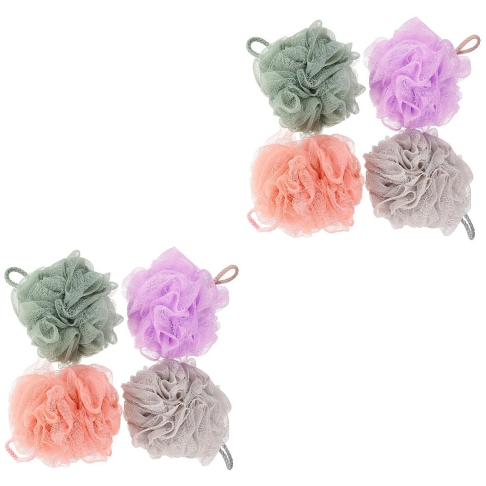 Healeved 8-Piece Body Exfoliating Sponges, Loofah Mesh Shower Poufs for Gentle Cleansing and Massage
