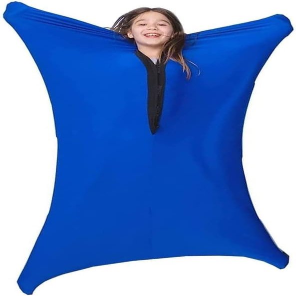 Sensory Body Sock for Children to Relax, Relaxation Blanket for Oxytocin Release, Helps with SPD, Anxiety, ADHD, Autism (Blue, S)