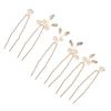 Bridal Hairpins, 6-Piece Set with Pearls, Gold Zinc Alloy view 1