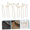 Bridal Hairpins, 6-Piece Set with Pearls, Gold Zinc Alloy view 3
