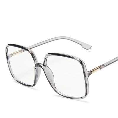 FUQINQINGOZ Large Square Blue-Light-Blocking Reading Glasses, +350, C4