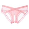 Men's Sissy Open-Crotch Sheer Lace Panties, Pink, XL view 4