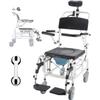 AUTUMFLATGAO 4-in-1 Reclining Shower and Commode Wheelchair view 1