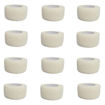 12 Rolls Self-Adherent Elastic Bandage, 2.5 cm x 4.5 m, White