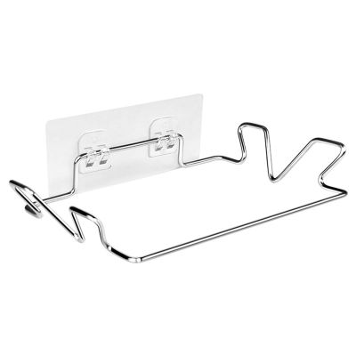 Stainless Steel Trash Bag Holder, Space-Saving for Kitchen and Bathroom