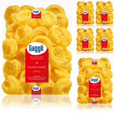 Gaggli Faden-Nestchen Pasta Noodles, 2,500 g x 6