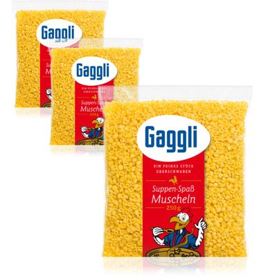 Gaggli Muscheln Shell Pasta, 250 g, 3-Pack