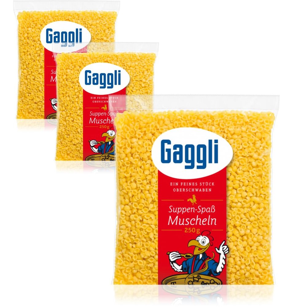 Gaggli Muscheln Shell Pasta, 250 g, 3-Pack