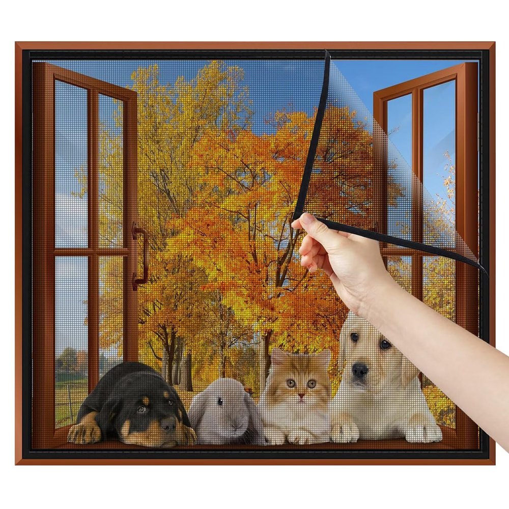 Self-Adhesive Fiberglass Window Screen, 65 x 195 cm