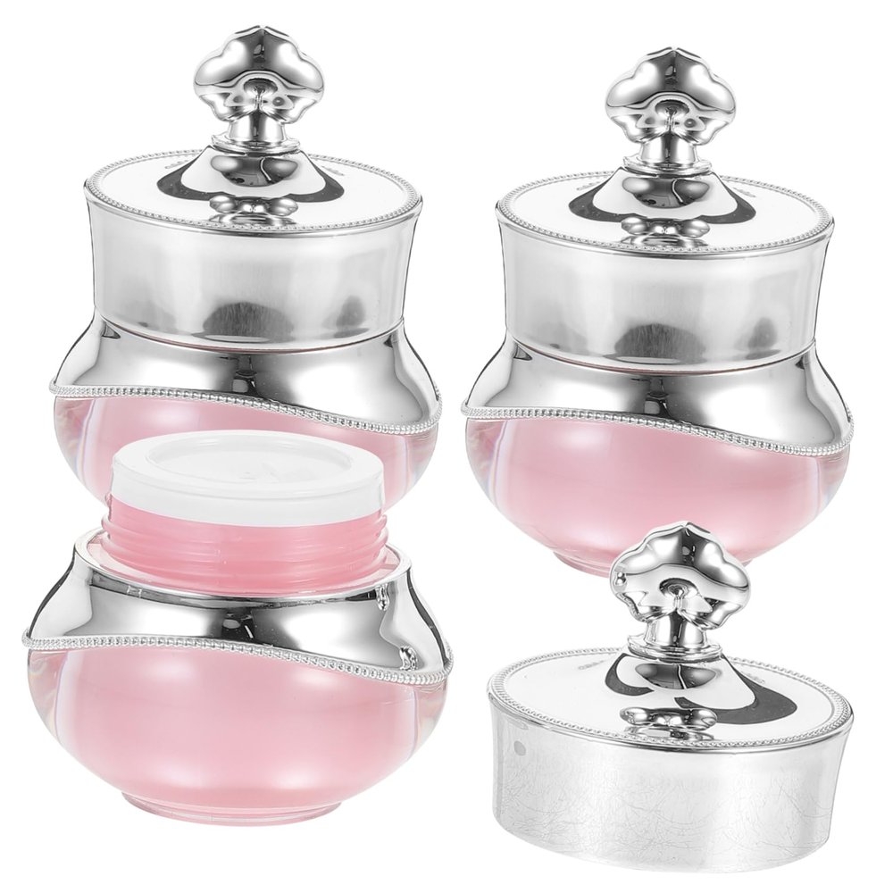 3-Piece Acrylic Cosmetic Jars with Lids