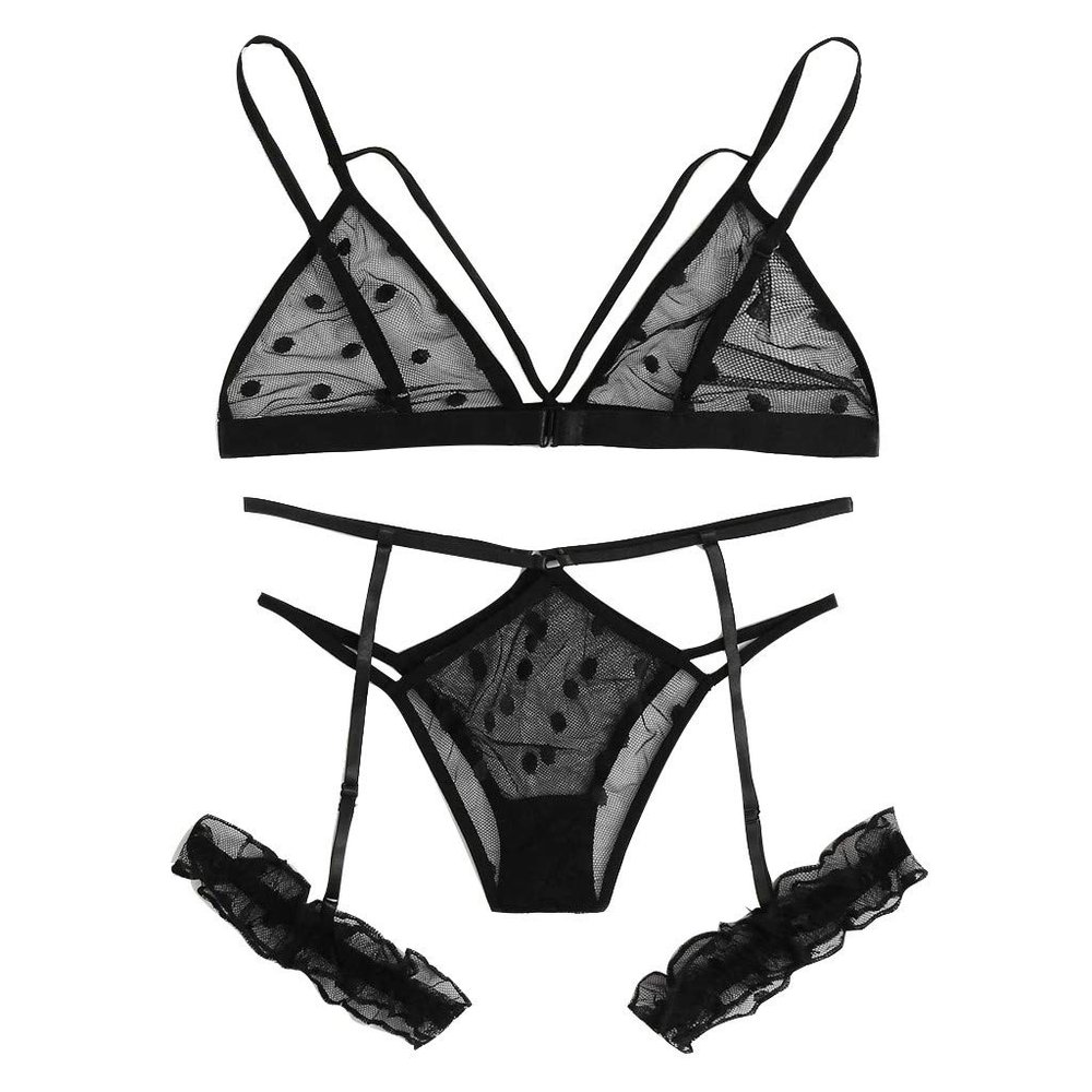 WILLBEST Sexy Women's Lingerie Set with Garters, Open-Crotch Underwear, Leopard-Print Bra, Long Babydoll and Bustier Shapewear