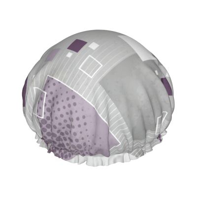 Women's Luxury Shower Cap with Multicolored Squares