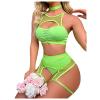 WILLBEST Women's Sexy Lingerie Set with Garter Straps, Babydoll Top and Integrated Bra view 2