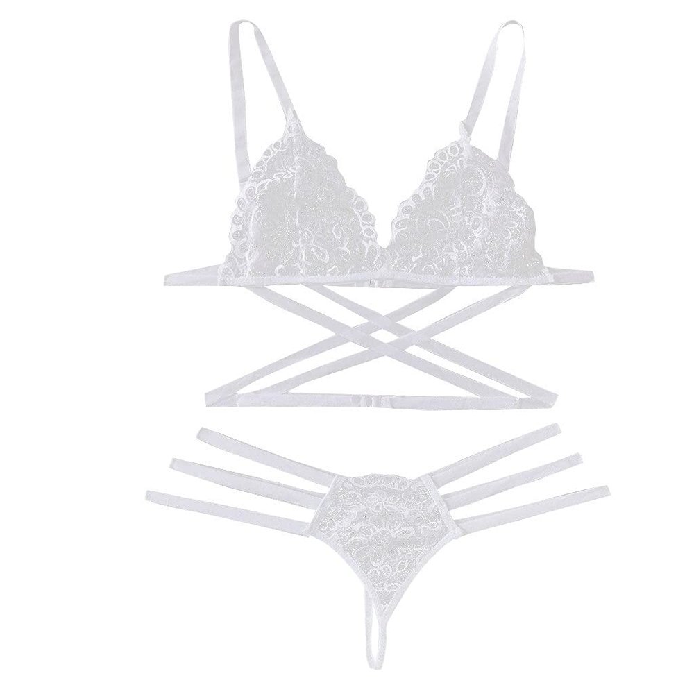WILLBEST Women's Sexy Plus-Size Lingerie Garter Set with Floral Babydoll Bustier Top and Stockings