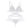 WILLBEST Women's Sexy Plus-Size Lingerie Garter Set with Floral Babydoll Bustier Top and Stockings view 1