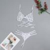WILLBEST Women's Sexy Plus-Size Lingerie Garter Set with Floral Babydoll Bustier Top and Stockings view 3