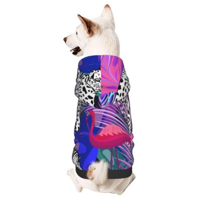 Zebra-Leopard, Flamingo, Bird & Palm Leaf Hoodie for Small to Medium Dogs, Cats & Kittens