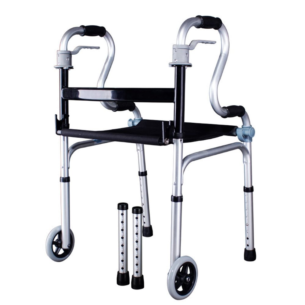 Rollator for Seniors, Foldable and Height-Adjustable, with Wheels and Seat, B Star of Light