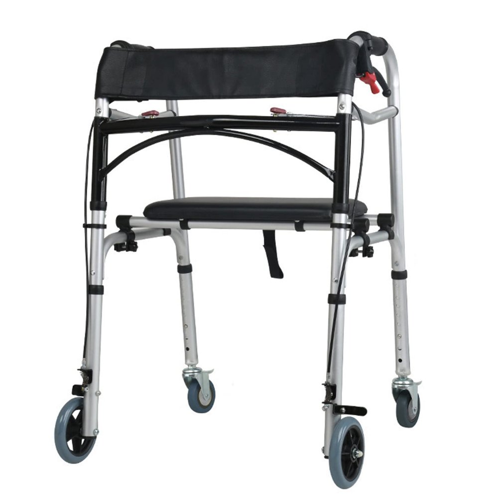 Folding Walker for Seniors with Seat and Wheels, Height-Adjustable, Lightweight, D-Star of Light