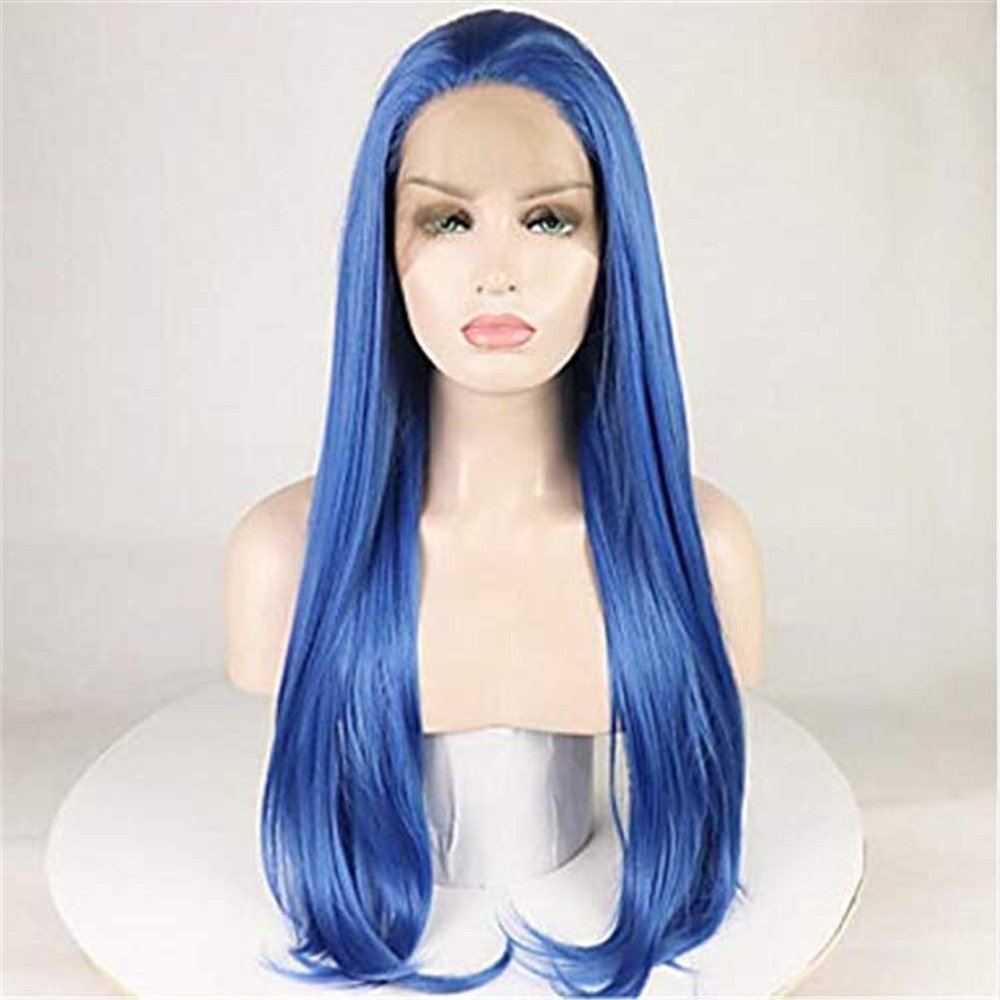 Women's Long Synthetic Front Wig, 150% Density, Heat-Resistant, Soft and Straight, 18 in (28 in)