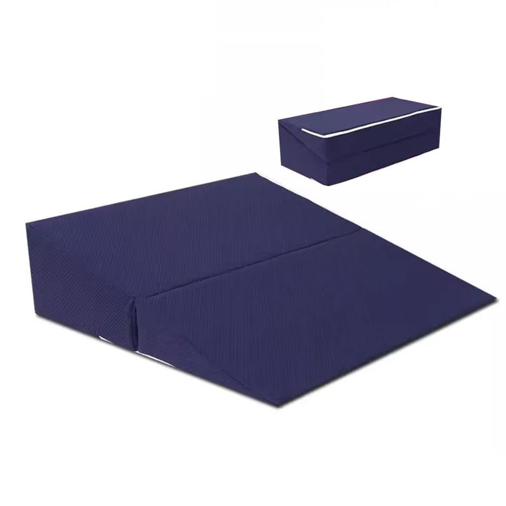 Adjustable Folding Bed Wedge Pillow, Blue, 60 x 65 x 25 cm