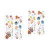 BESTonZON 4-Sheet Animal Balloon Wall Decals with Elephant and Rabbit view 1