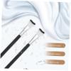 MAGICLULU 3-Piece Nose Contour and Highlighter Brush Set, Soft Fibers, Black view 3
