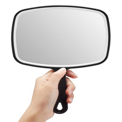 OMIRO Hand Mirror, Black Handheld Mirror with Handle, Square, L (3-Piece)