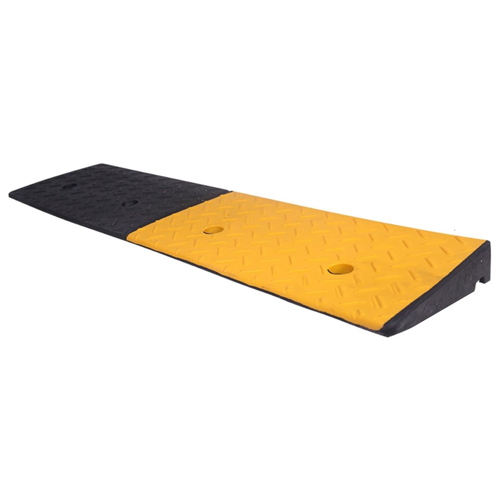 Driveway Curb Ramp, Heavy-Duty Non-Slip Threshold Transition Ramp, Black, 100 x 25 x 10 cm