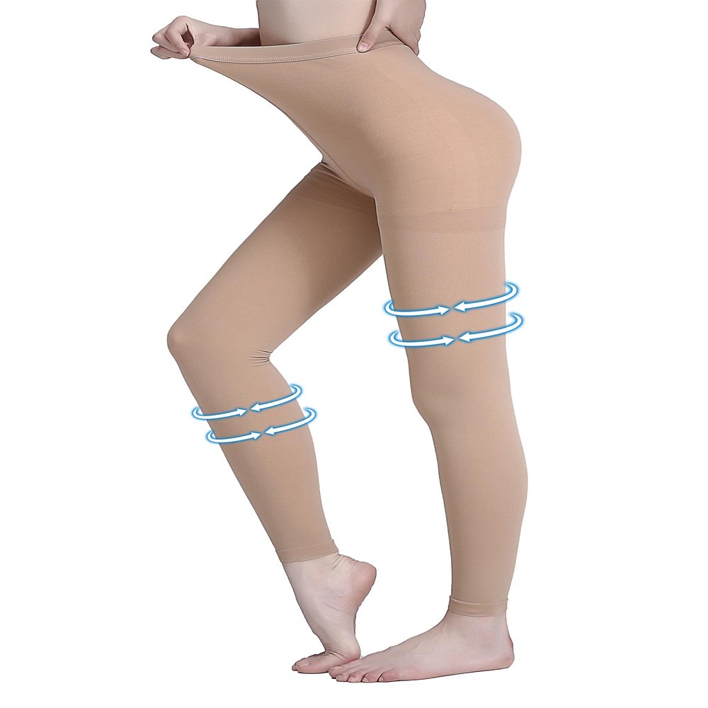 AMZAM Medical Compression Pantyhose for Women and Men, 20–30 mmHg, Graduated Compression Leggings, Opaque, High-Waisted, Open-Toe
