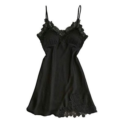 WILLBEST Women's Sexy Lingerie XXL Set, Black Babydoll, Open-Crotch, Garter Belt and Supportive Bustier