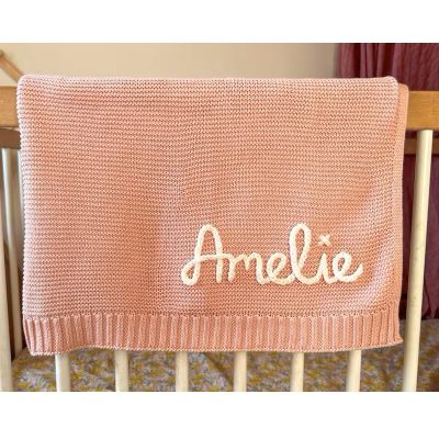 ZXH Personalized Hand-Embroidered Baby Blanket