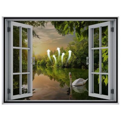 Window Mosquito Net, Self-Adhesive with Hook-and-Loop Fastener, Keeps Insects and Mosquitoes Away, 115 x 170 cm