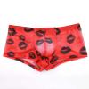 Kielsjajd Men's Black Boxers – Sexy Lip-Print Transparent Mesh Shorts view 4