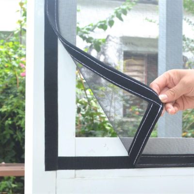 Cat-Proof Stainless Steel Window Screen with Self-Adhesive Tape, Transparent Balcony Netting (Color: Gr...)