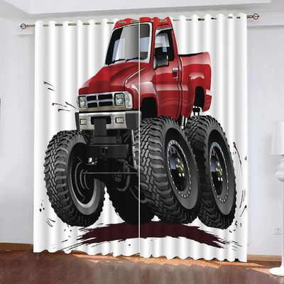 MEVASA Toy Truck 3D Blackout Curtains for Boys' and Girls' Rooms, Cartoon Car Design, 220 x 215 cm W x H