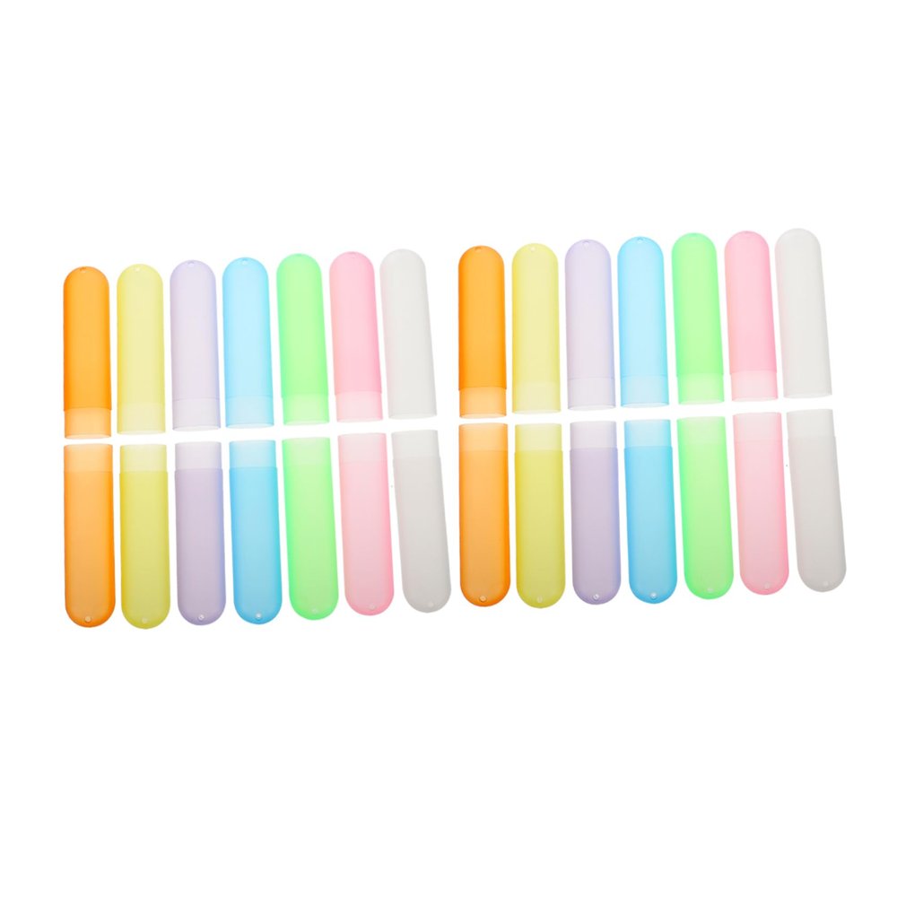 TOVINANNA 14-Piece PP Toothbrush Cases, Lightweight and Leak-Resistant, Portable for Travel and Bathroom, Random Color