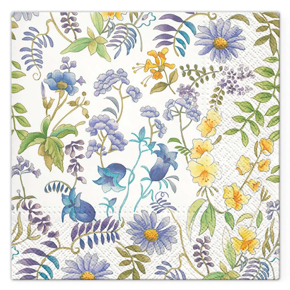 Homa Set of 20 3-Ply Paper Napkins, 33 x 33 cm, Spring Flowers