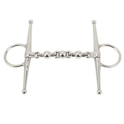 Horse Mouth Bit, Full-Cheek Snaffle with Ball Chain, 135 mm Stainless Steel