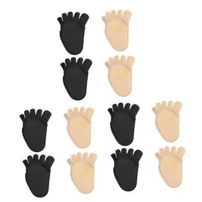Beaupretty 6 Pairs Half-Palm Five-Toe No-Show Socks for Women