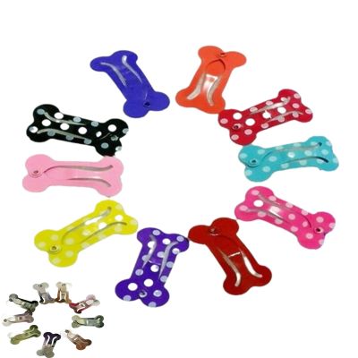 Pet Hair Clips, Bone Shape, Non-Slip, Metal Hair Accessories