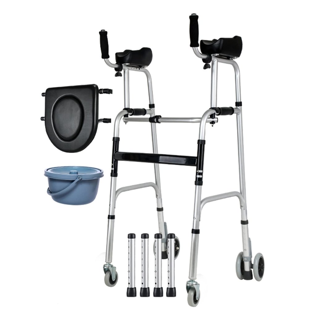 J Star of Light Folding Rollator, Height-Adjustable, Aluminum