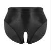 Oyolan Women's Ouvert Thong, High-Waisted Open-Crotch Lingerie, Black, M view 3