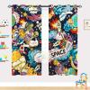 YUANZU Cosmos Rocket Planet Star Blackout Curtains for Kids' Room, 2 Panels, 160 x 132 cm view 2