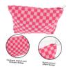 Knitted Pink Checkerboard Polyester Cosmetic Bag view 2