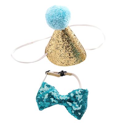 Hohopeti Lovely Dog Birthday Hat Set with Adjustable Bow Tie