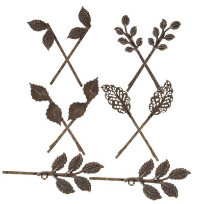 FRCOLOR 20-Piece Vintage Bronze Leaf Hair Clips